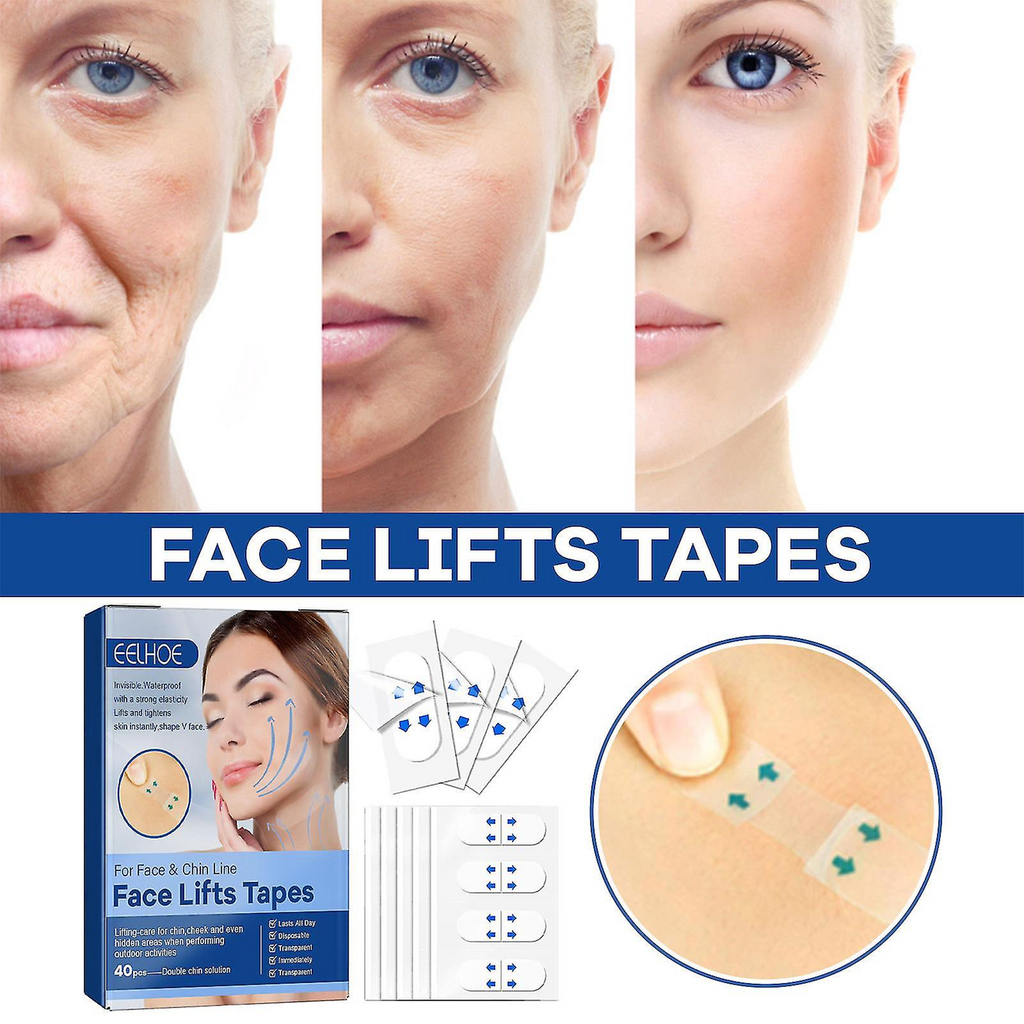 Eelhoe Face Lifts Tapes - Set of 40 rejuvenating strips for instant lift and contouring.