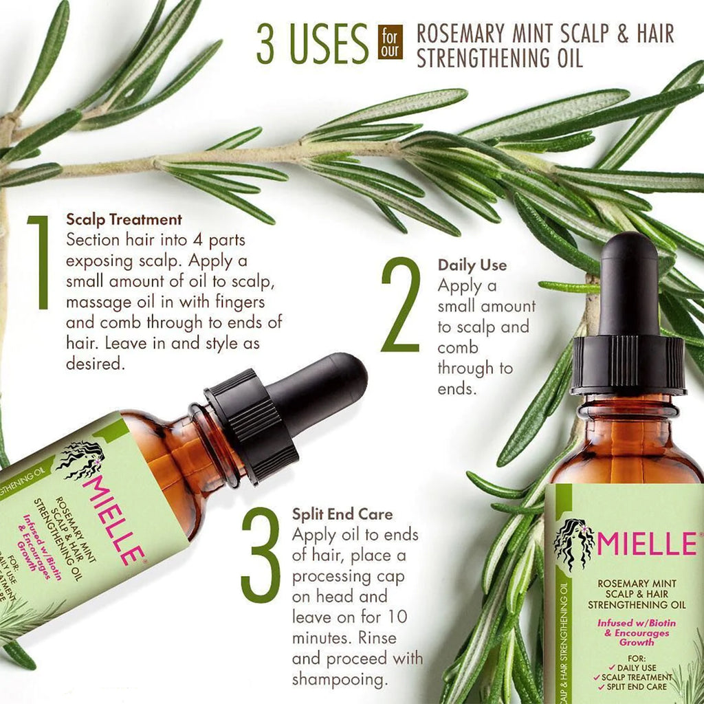 Mielle Rosemary Mint Scalp & Hair Strengthening Oil - Buy Mielle Rosemarry Mint Oil - 59ml – QasrJamal