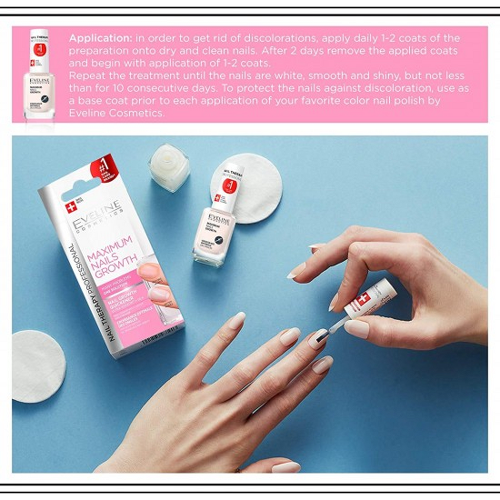 Eveline Cosmetics Nail Therapy Maximum Nails Growth for Beautiful Healthy And Long Nails 12ml.