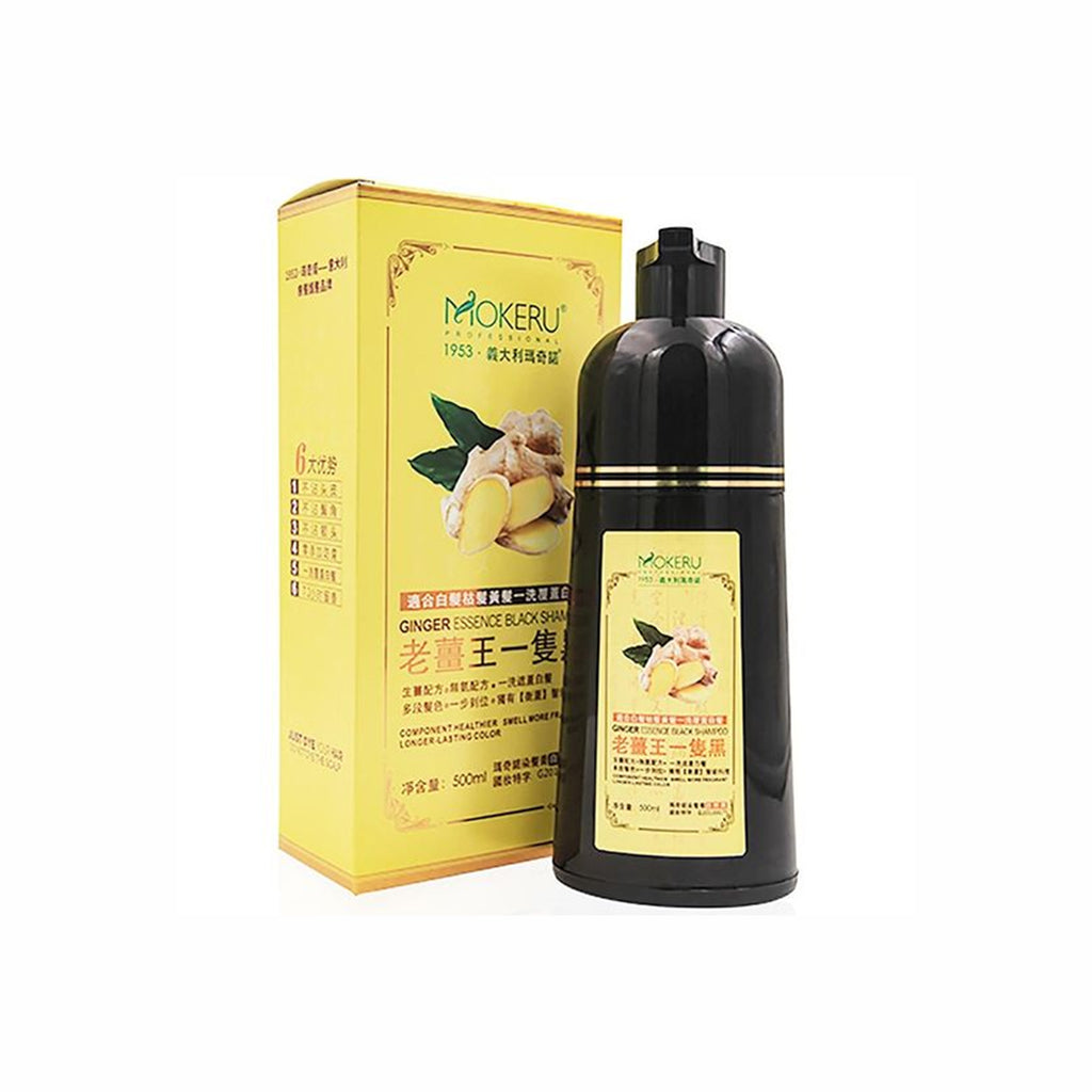 Mokeru Ginger Essence Hair Dye Shampoo (Black & Brown) 500ml 