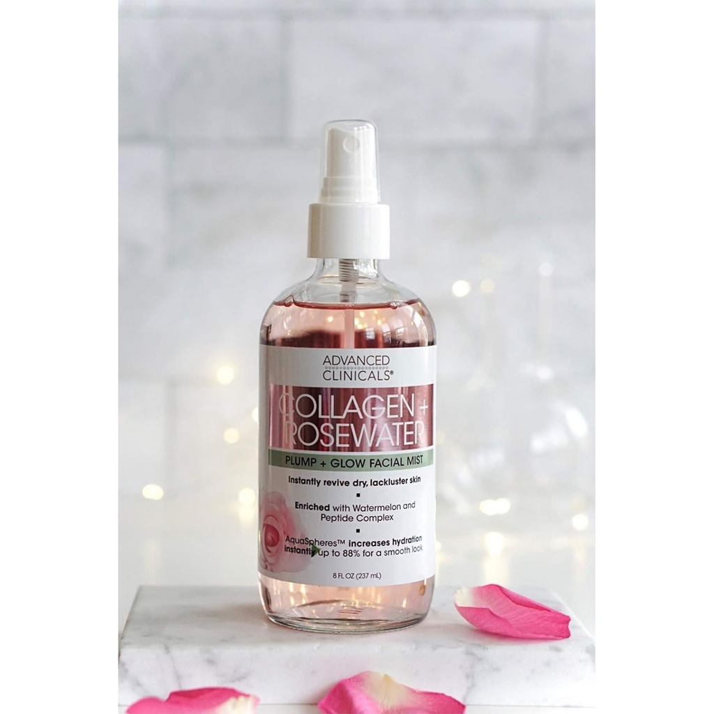 Advanced Clinical Collagen Rosewater Plump Glow Facial Mist available on qasr jamal store