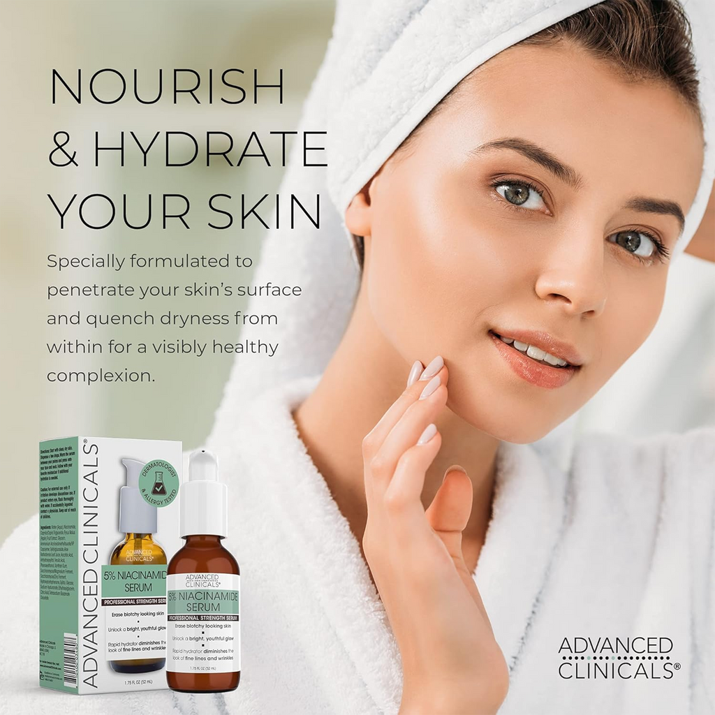 Hydrate your skin with Advanced Clinical Niacinamide Serum 5%