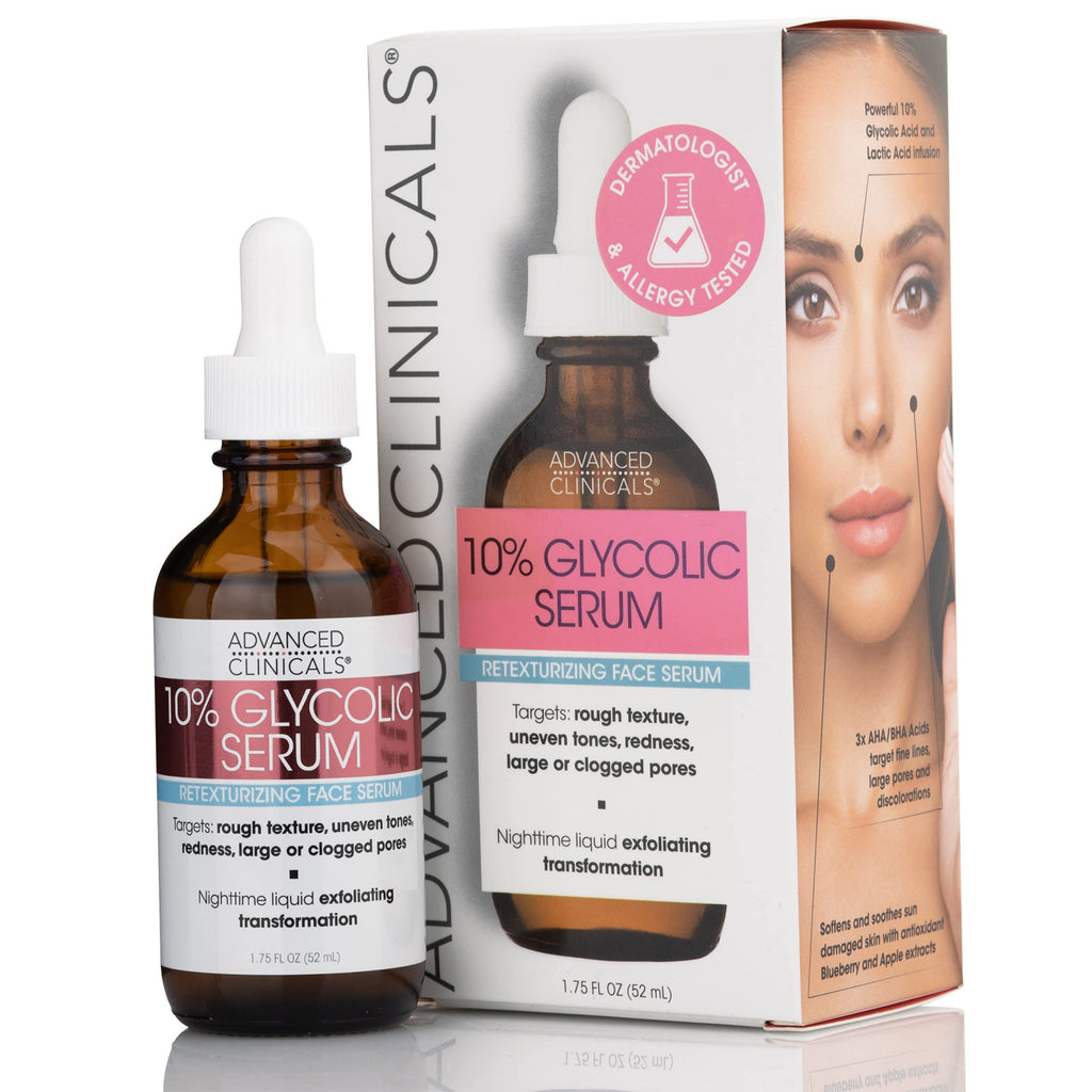 Advanced Clinicals 10% Glycolic Serum available on Qasr Jamal Store