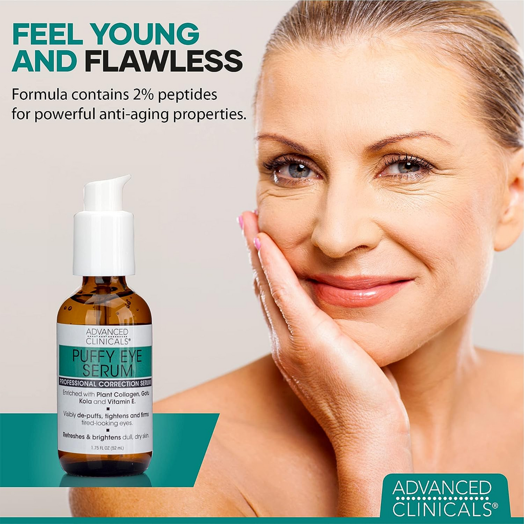 Advanced Clinicals Puffy Eye Serum available on qasr jamal store