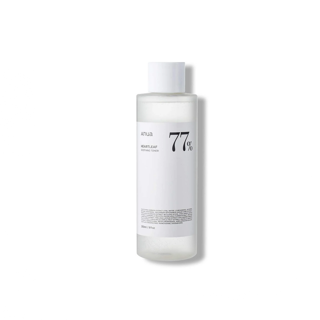 Anua Heartleaf 77% Soothing Toner - Soothes, hydrates, and balances skin with Heartleaf Extract. Suitable for all skin types. Enhance your skincare routine with our calming toner today