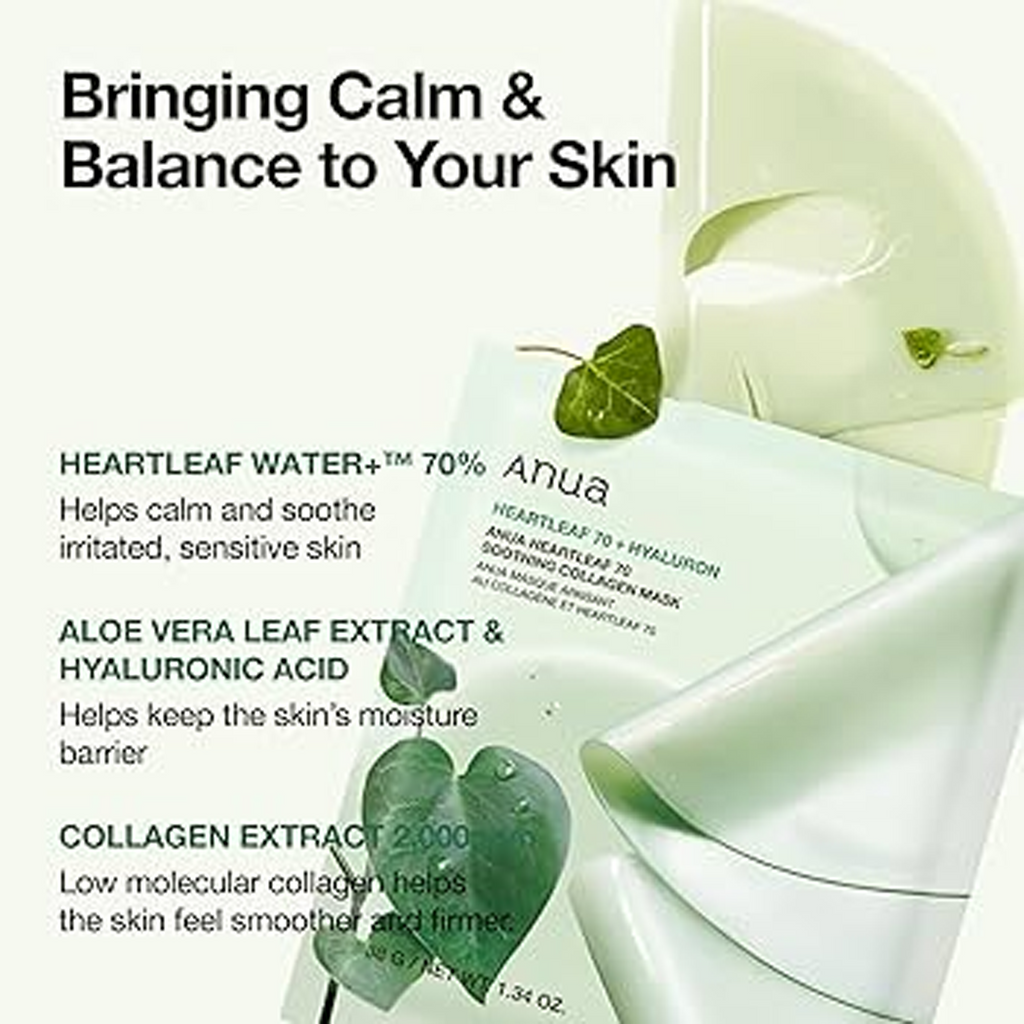 Advantages of Anua Heartleaf 70 + Hyaluron Soothing Collagen Mask 