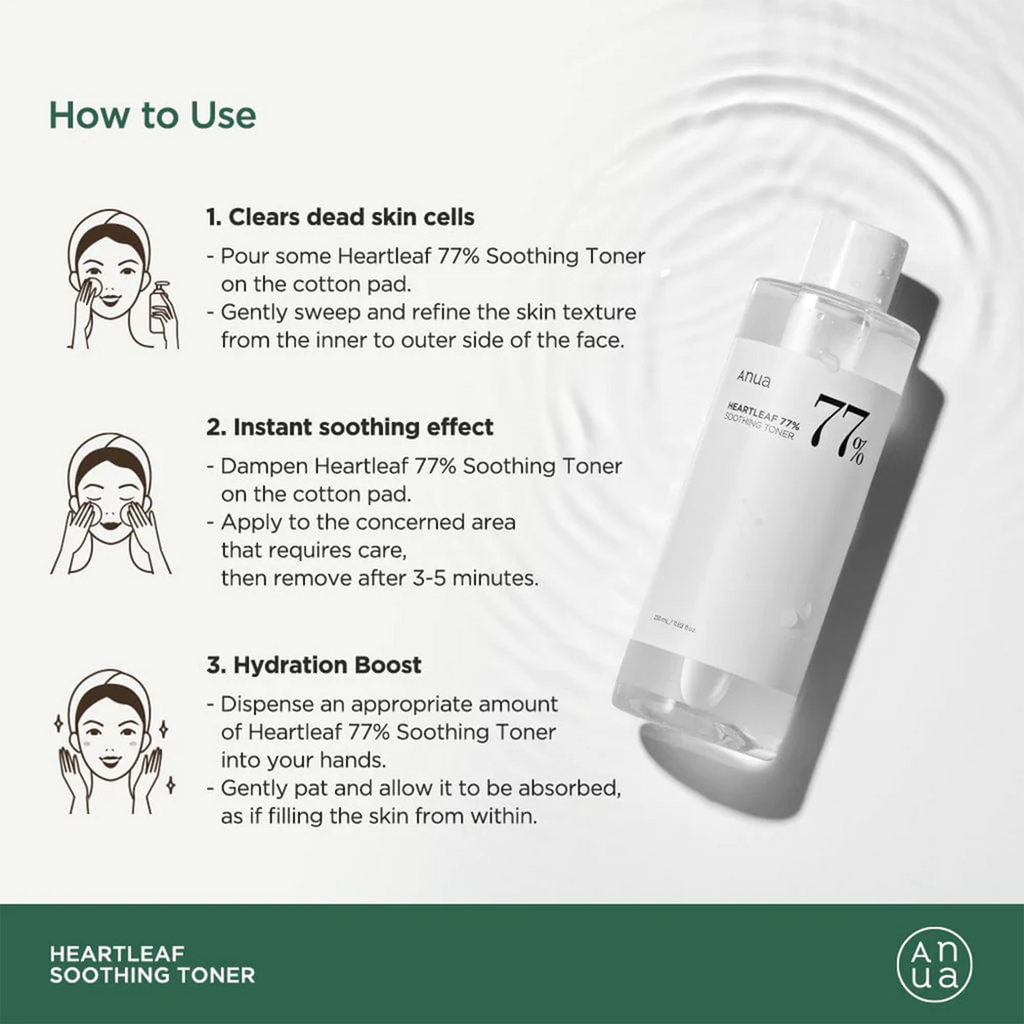 How to use a Anua Heartleaf 77% Soothing Toner