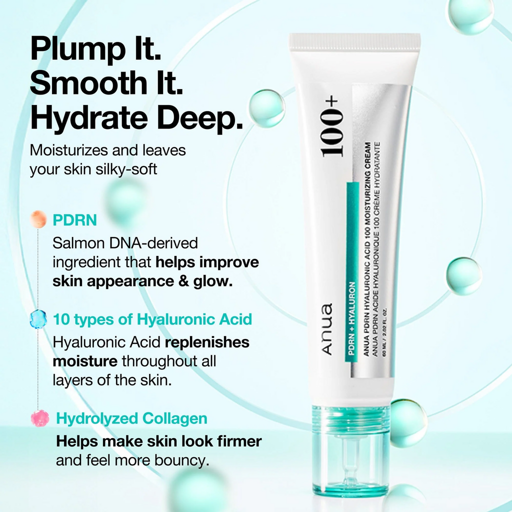 Advantages of using Anua PDRN Hyaluronic Acid 100 Moisturizing Cream