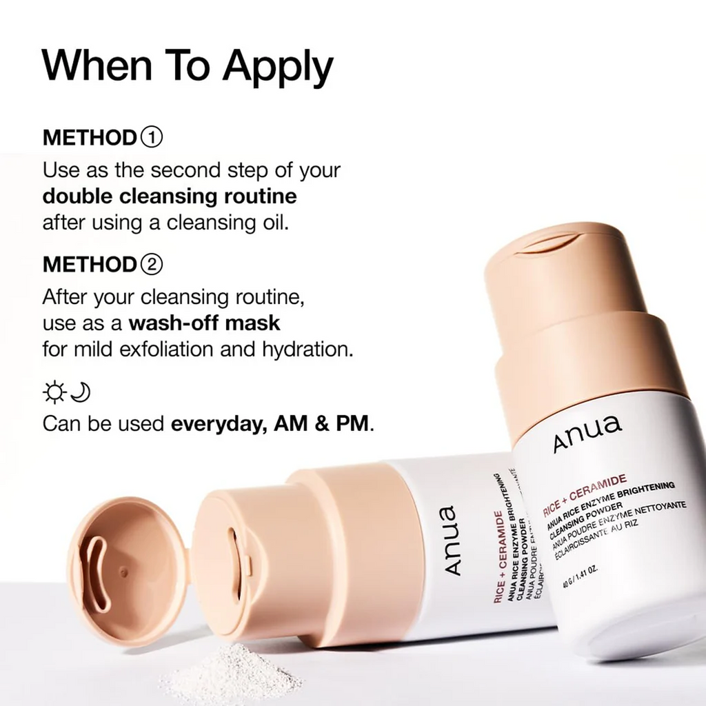 Way to use a Anua Rice Enzyme Brightening Cleansing Powder