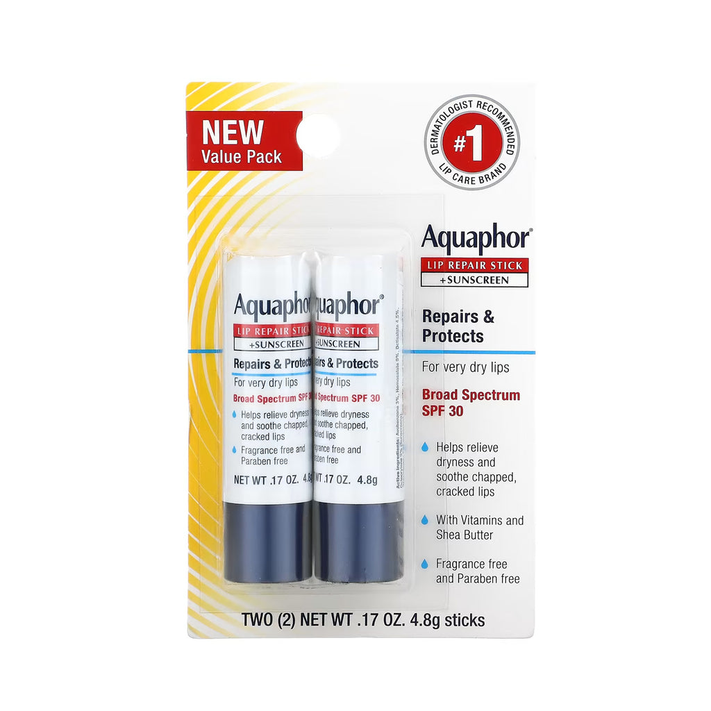 Aquaphor Lip Repair Stick + Sunscreen - 2x4.8g