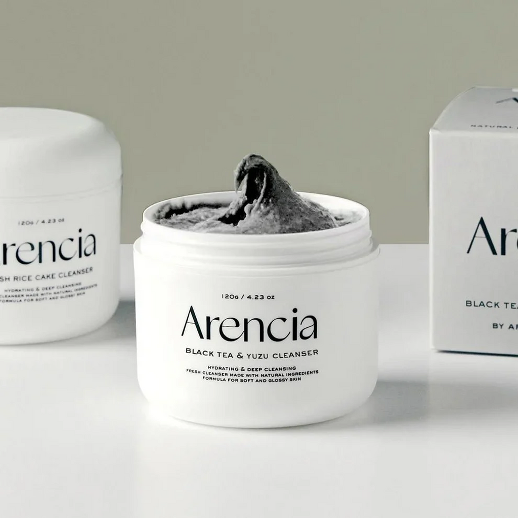 Arencia Black Tea & Yuzu Rice Mochi Cleanser available on Qasr Jamal store