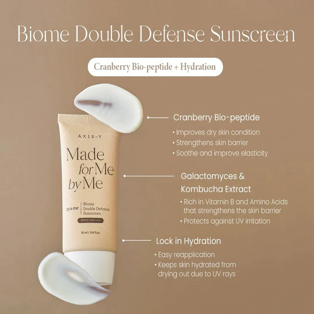 Key Benefits of Axis-Y Biome Double Defense Sunscreen SPF50