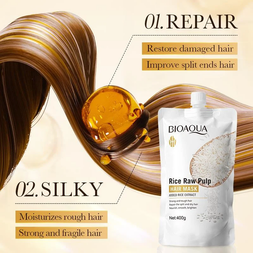 The Key Benefits of BIOAQUA Rice Raw Pulp Hair Mask Pack