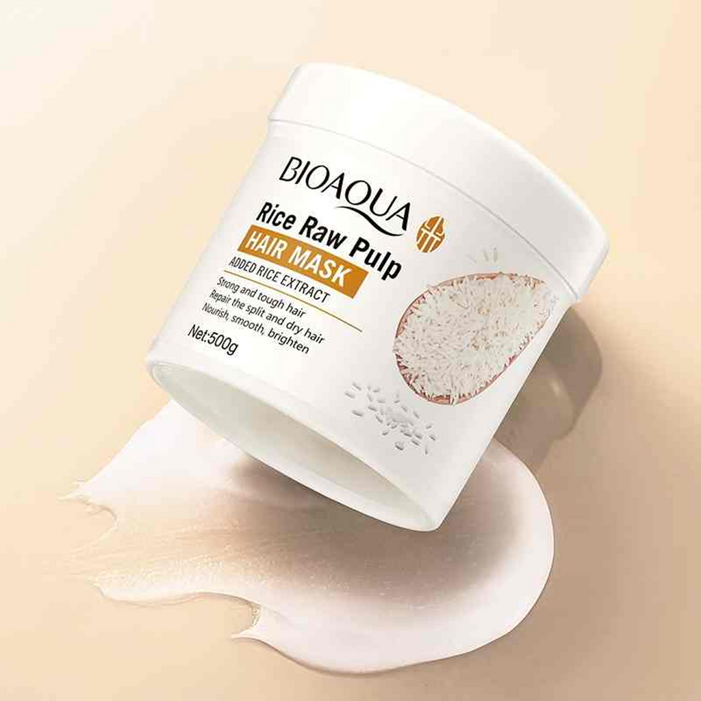 BIOAQUA Rice Raw Pulp Hair Mask available on Qasr Jamal Store