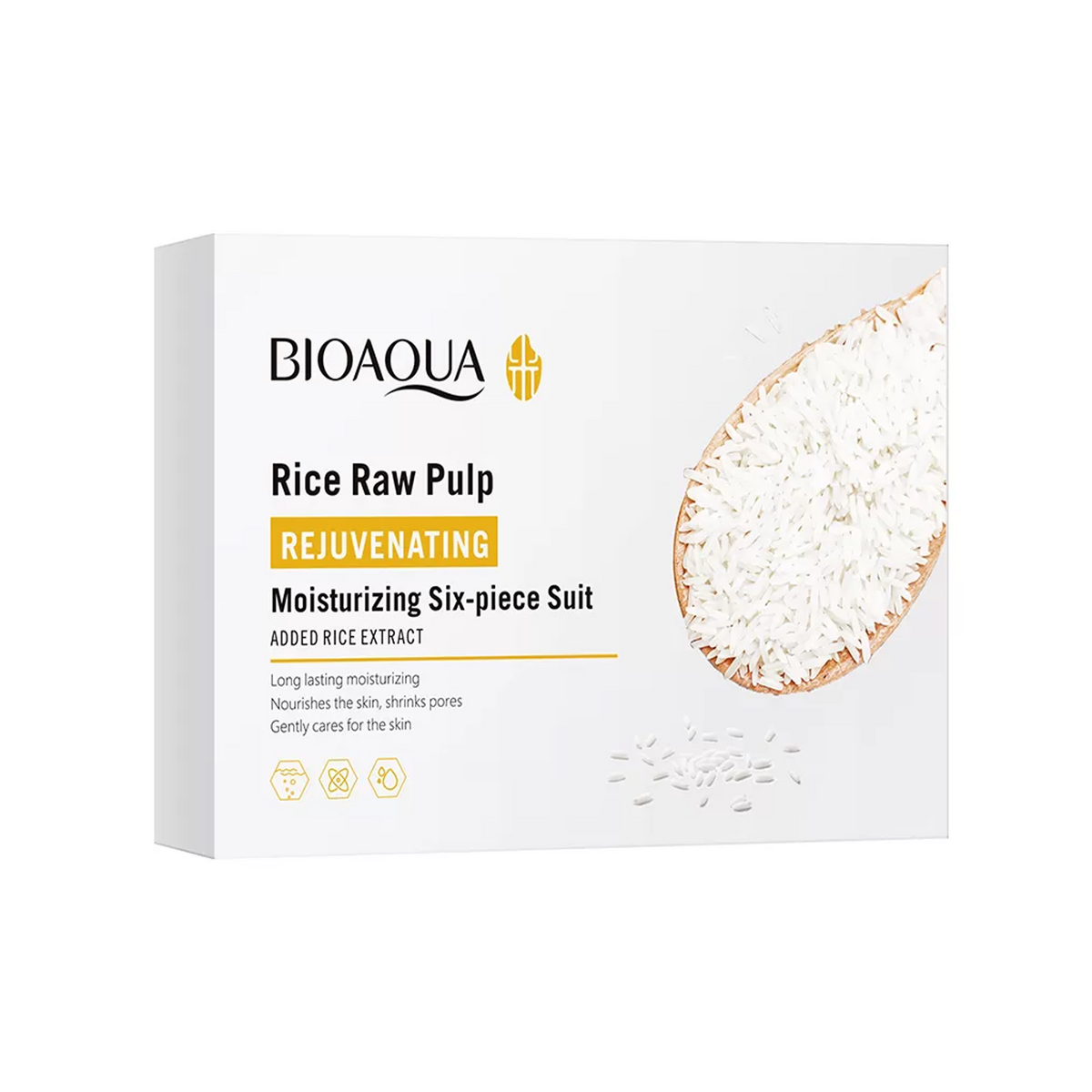 BIOAQUA Rice Raw Pulp Rejuvenating Moisturizing 6 Piece Set – QasrJamal