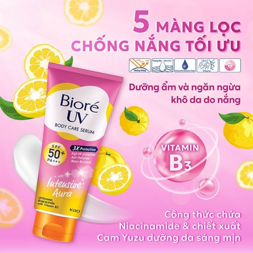 Key Benefits of Biore UV Body Care Serum Intensive Aura SPF 50+