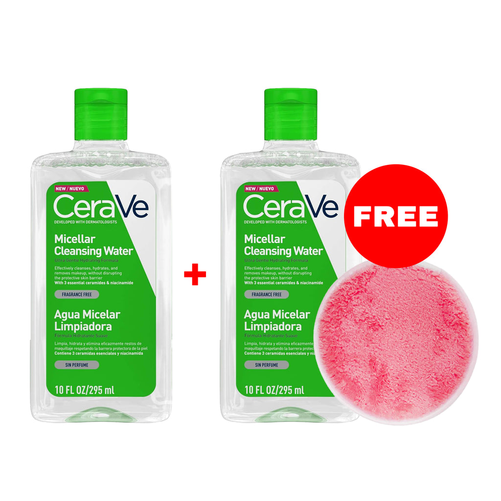 Buy 1 Get 1 FREE CeraVe Micellar Cleansing Water - 295ml + FREE Makeup Remover Pad