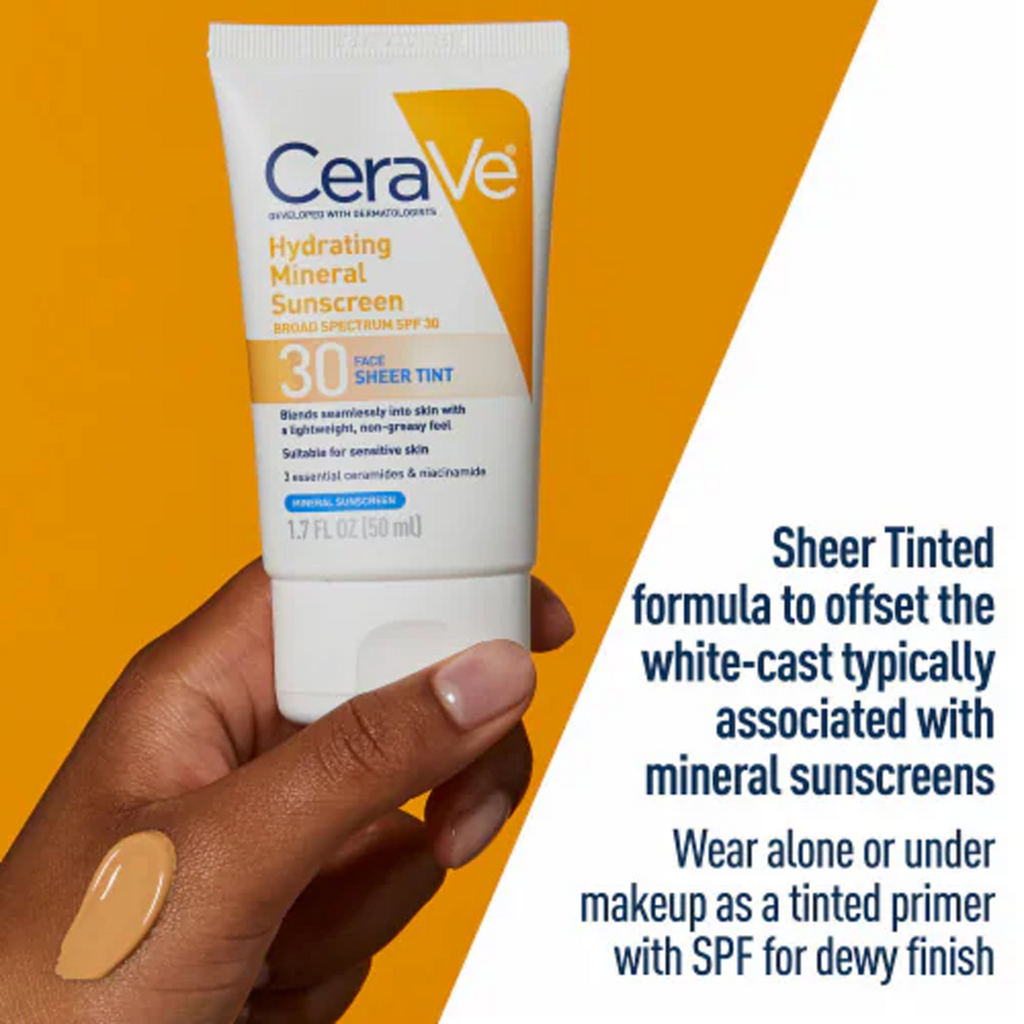 Key Benefits of Cerave Hydrating Mineral Sunscreen SPF30 Face Sheer Tint