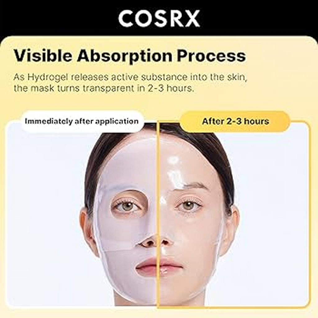 Before and After usage of Cosrx Advanced Snail Mucin Glass Glowing Hydrogel Mask