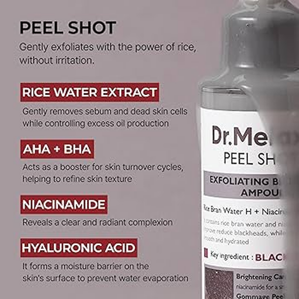 Key Benefits of using Dr.Melaxin Peel Shot Exfoliant Black Rice Ampoule