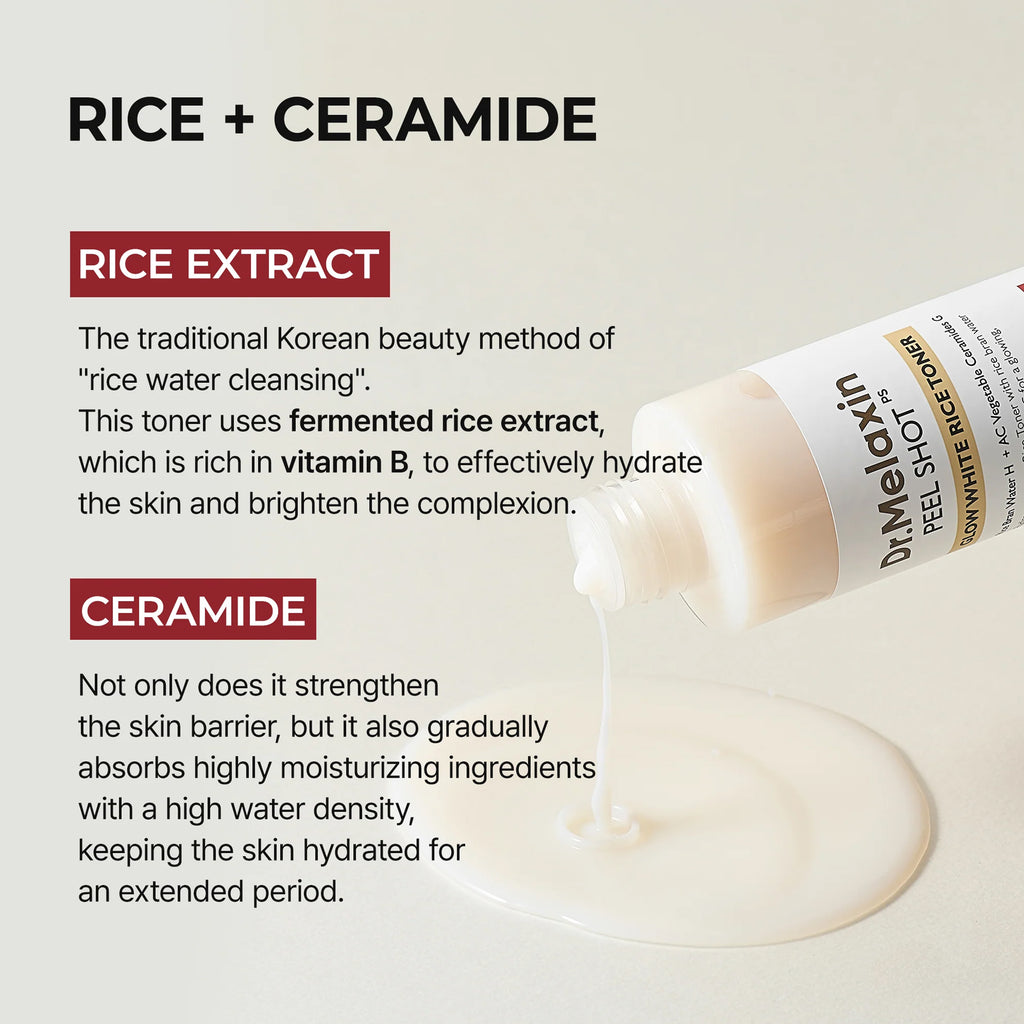 The Key Benefits of Dr.Melaxin Peel Shot Glow White Rice Toner 