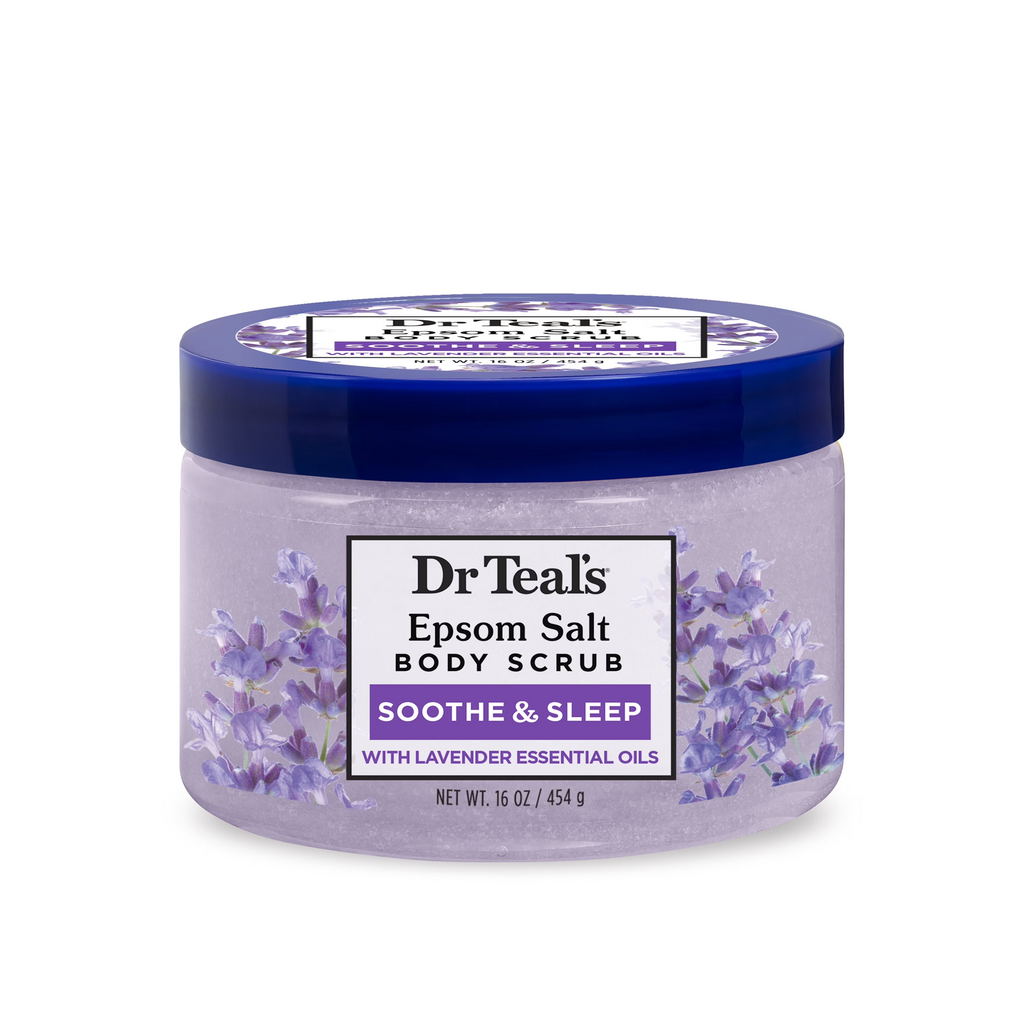 The product of Dr Teal's Epsom Salt Body Scrub with Lavender 