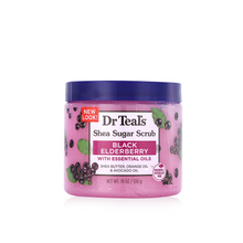 The roduct of Dr Teal's Shea Sugar Scrub Black Elderberry