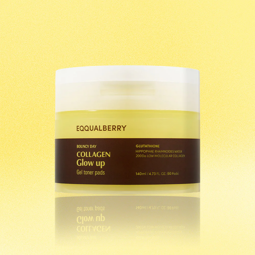 EQQUALBERRY Collagen Glow Up Gel Toner Pads available on Qasr Jamal