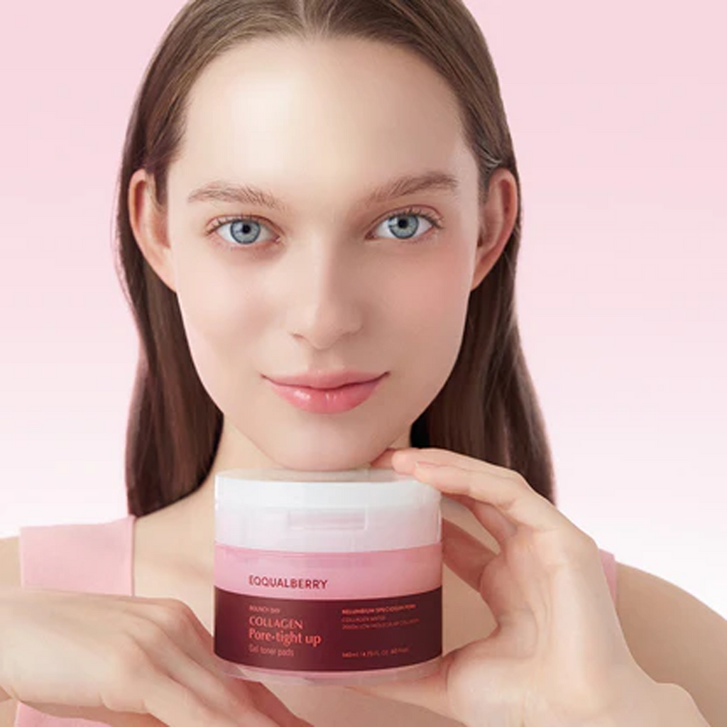 Advantages of using EQQUALBERRY Collagen Pore-Tight Up Gel Toner Pads