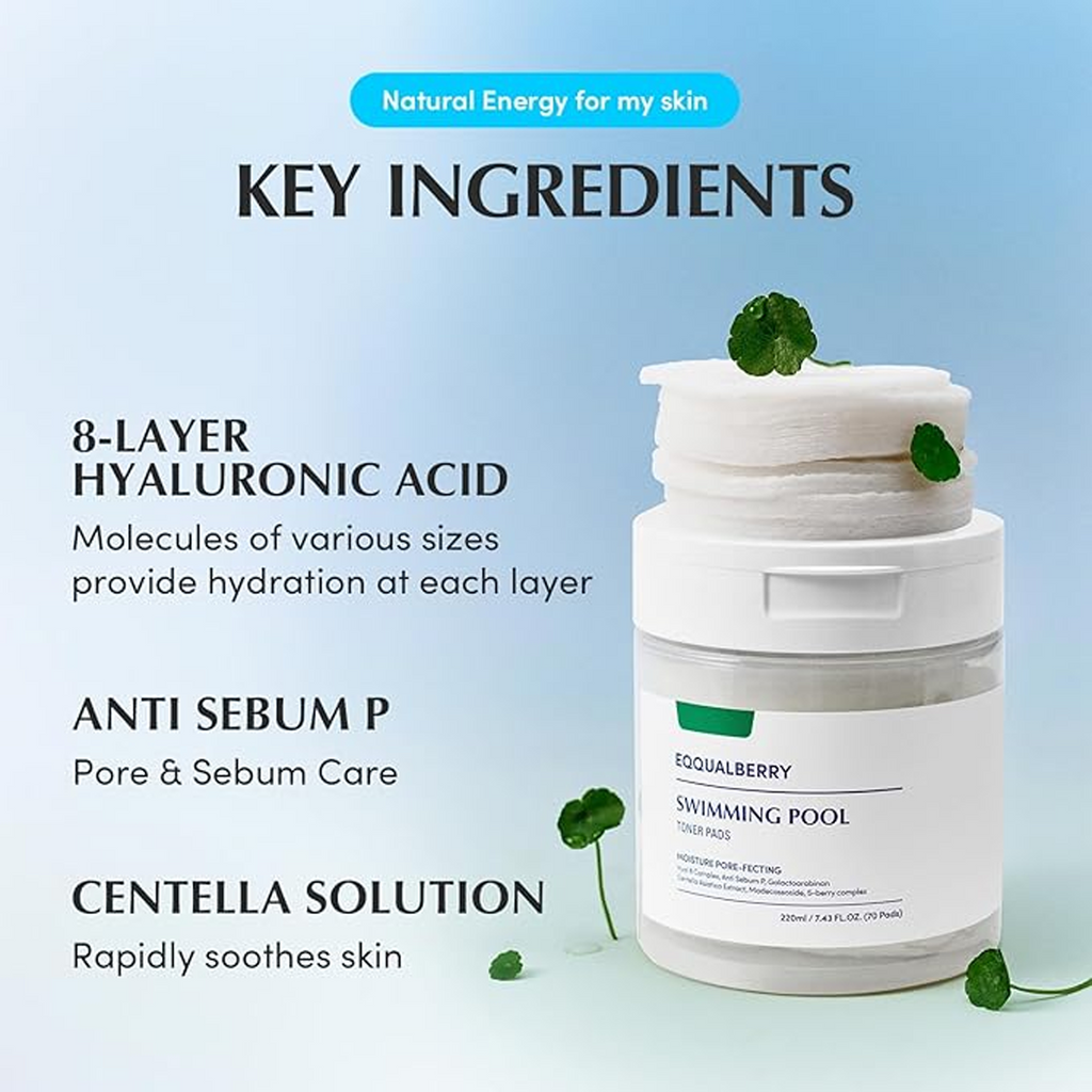 Key Ingredients in EQQUALBERRY Swimming Pool Toner Pads