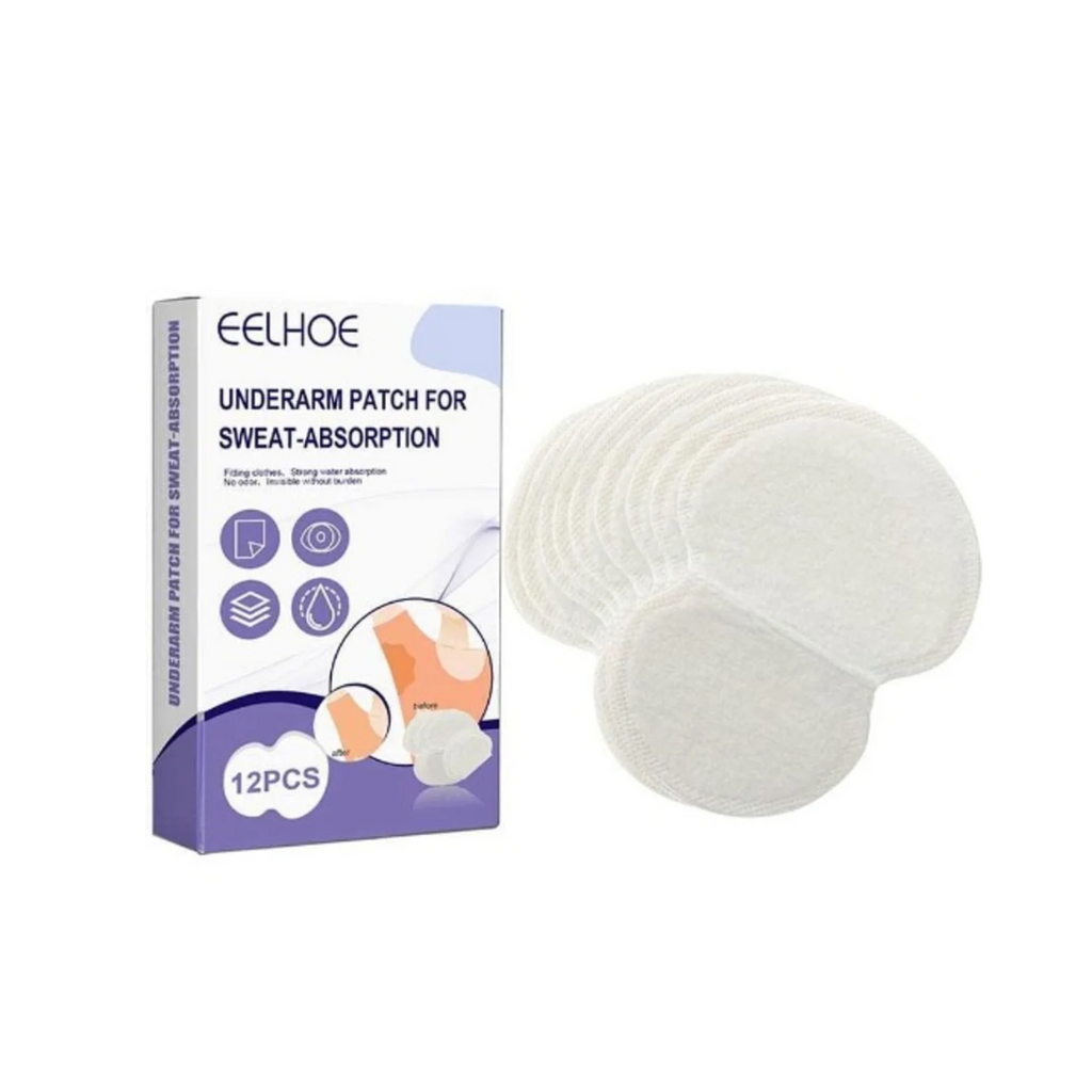 Eelhoe Underarm Patch for Sweat-absorption - Pack of 12 discreet and sweat-absorbing patches. 