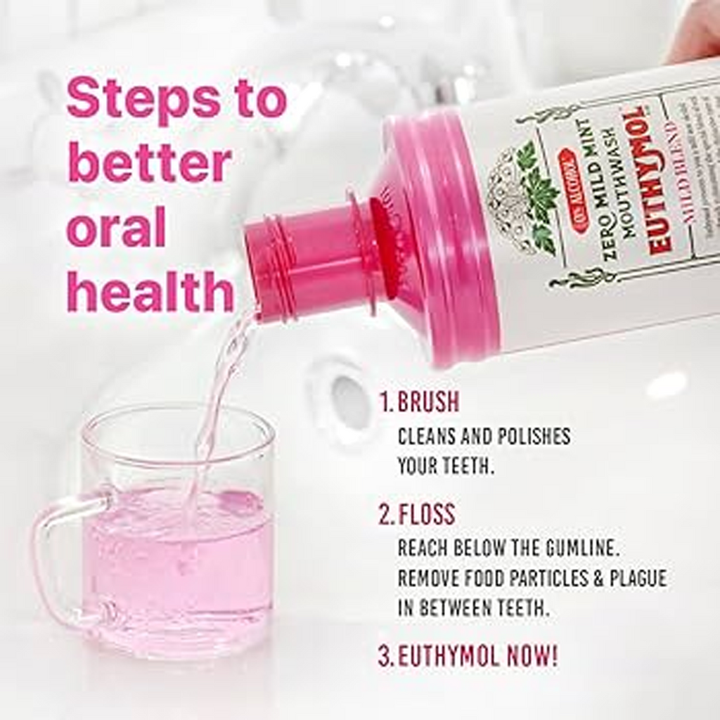 How to use a Euthymol Mild Mint Mouthwash