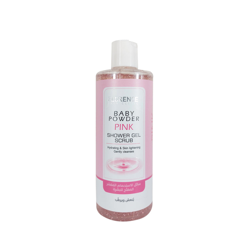 Florence Baby Powder Pink Shower Gel Scrub - 500ml. Gentle baby powder fragrance. 
