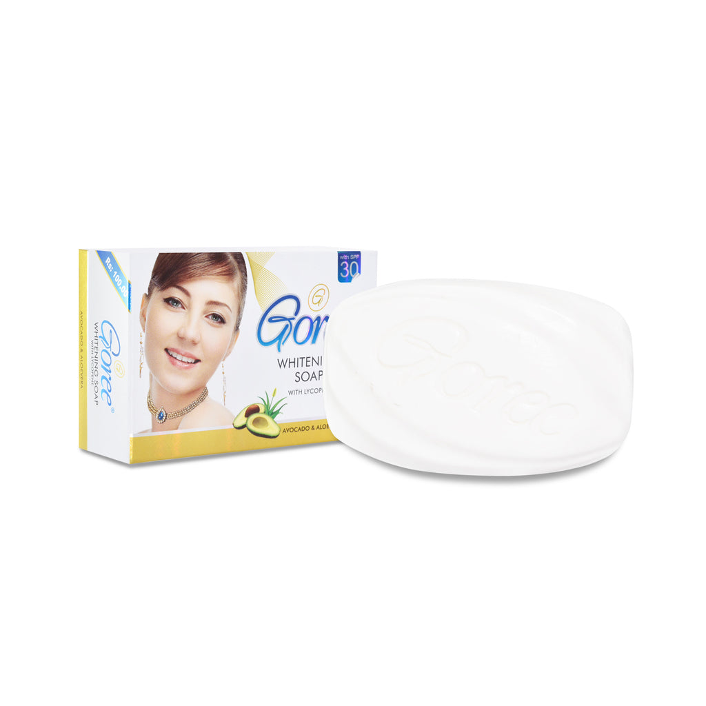 Goree Whitening Soap with Lycopene - Enriched with Vitamin B3 for skin renewal. 