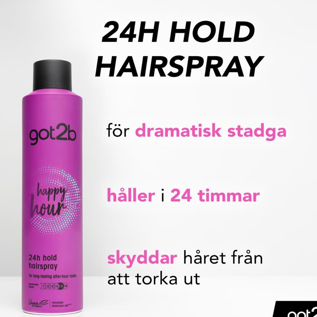 Key Benefits of Got2b Happy Hour 24H Hold Hairspray