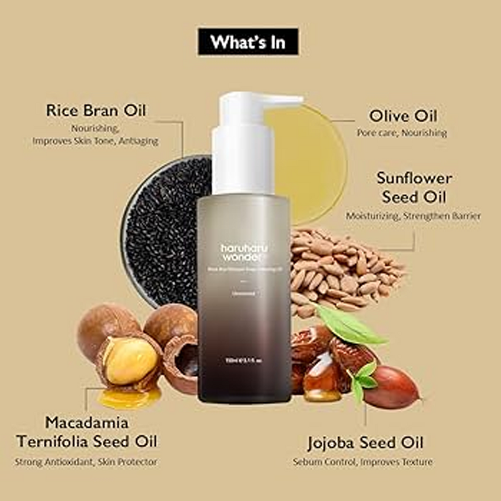 The Key Benefits of Haruharu Wonder Black Rice Moisture Deep Cleansing Oil