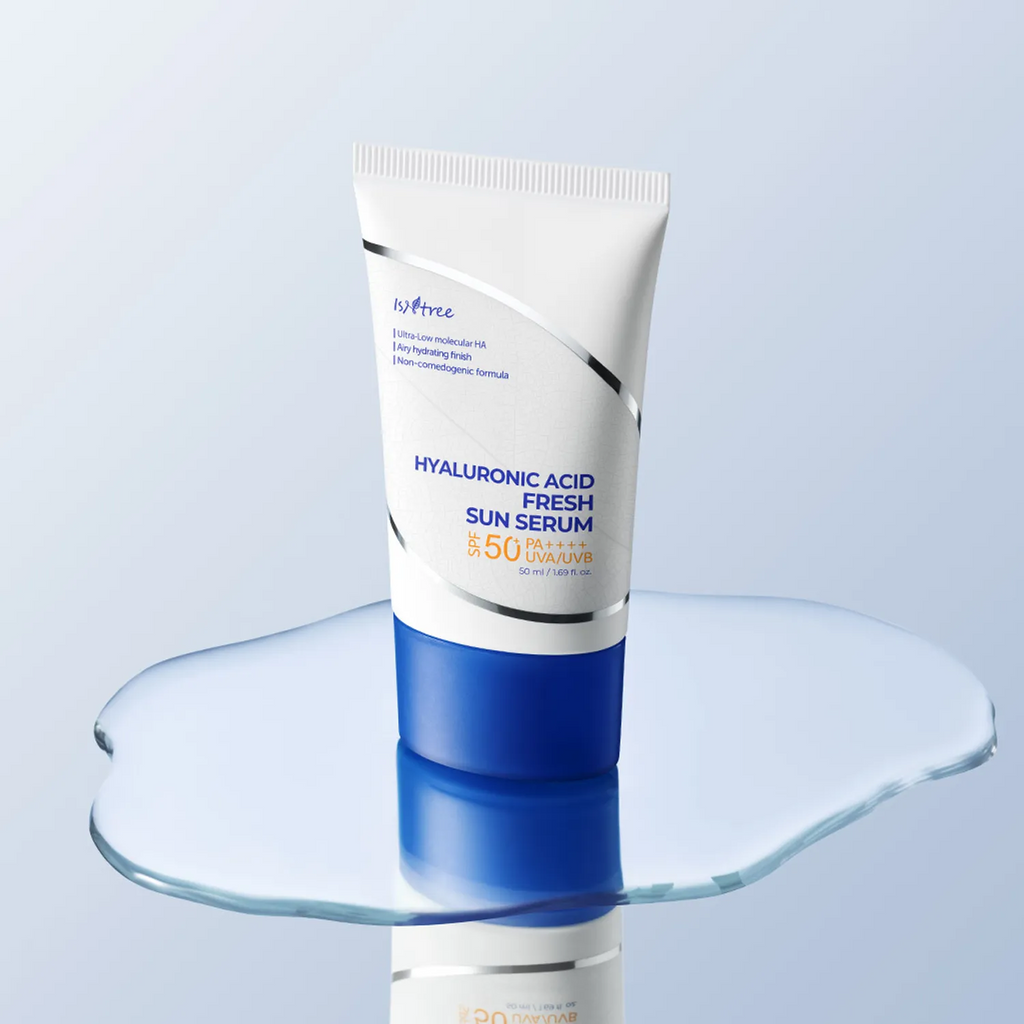 Isntree Hyaluronic Acid Fresh Sun Serum SPF50 available on qasrjamal