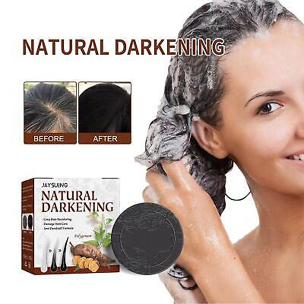 Jaysuing Natural Hair Darkening Shampoo Bar. Natural alternative for shiny hair. Suitable for all hair types. 