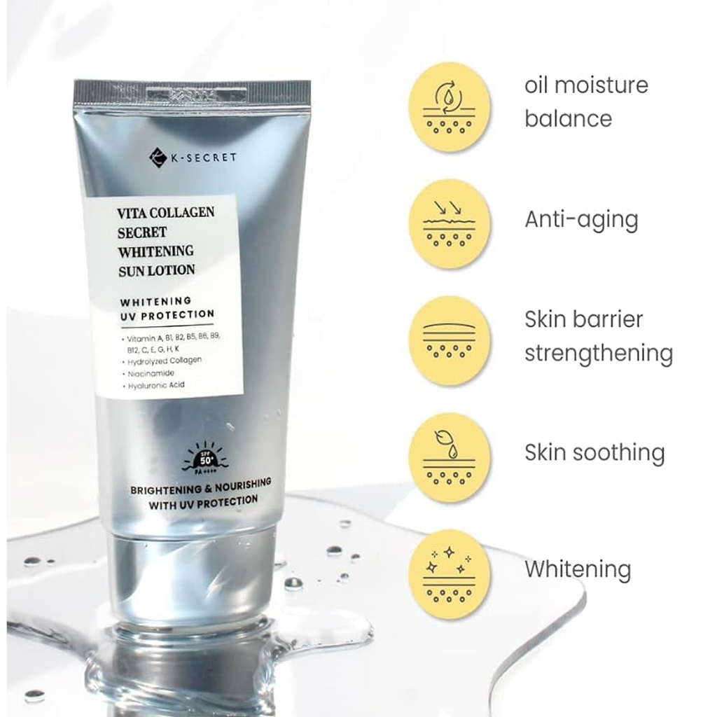 The Key Benefits of K-Secret Vita Collagen Secret Whitening Sun Lotion