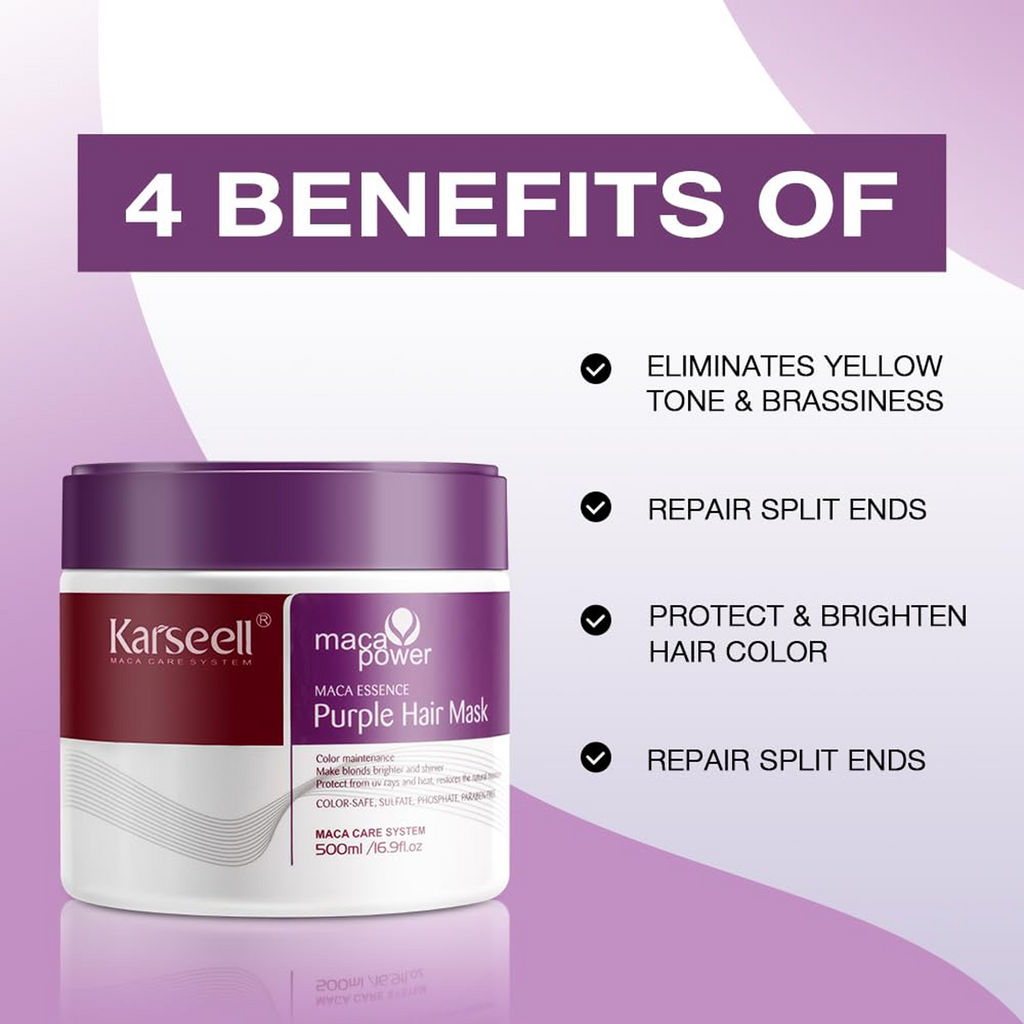 Karseell maca power Purple Hair Mask- Key Benefits
