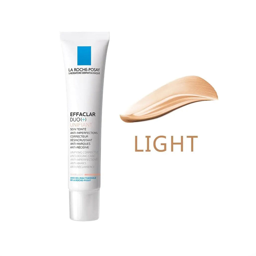 La Roche-Posay Effaclar Duo (+) Unifiant - Light -40ml - Tube of gel-cream with active ingredients for acne-prone skin.