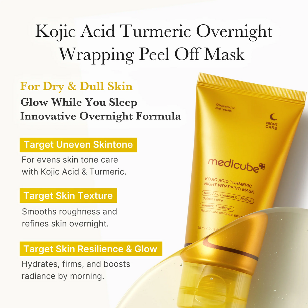 Key Benefits of Medicube Kojic Acid Turmeric Night Wrapping Mask