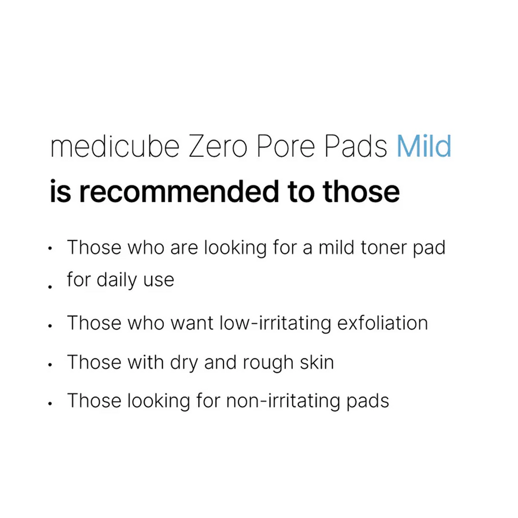 Advantages of using Medicube Zero Pore Pad Mild 