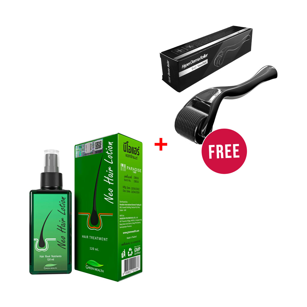 Neo Hair Lotion 120ml + Free Hyper Derma Roller 540 Needles For Face And Head