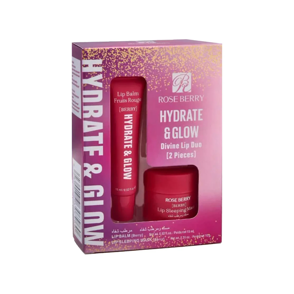 The product of Roseberry Hydrate and Glow Divine Lip Duo