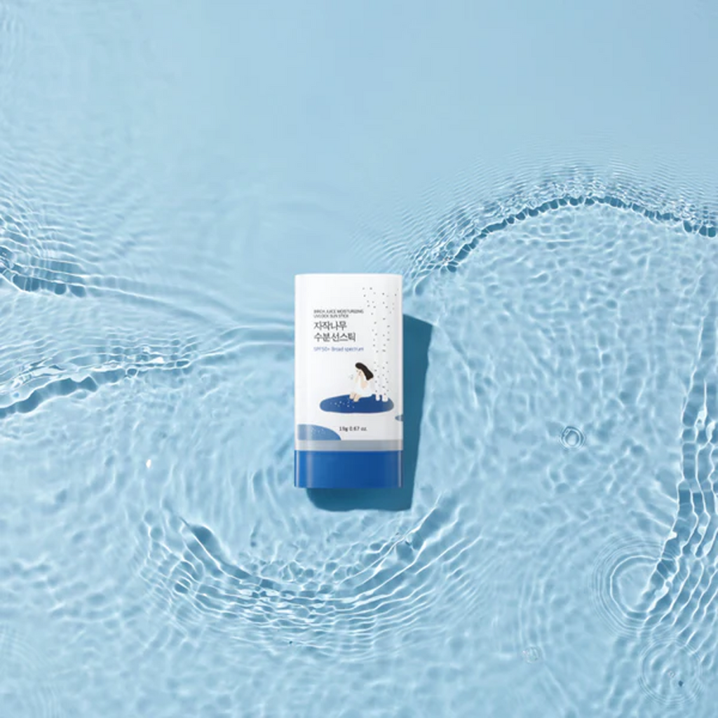 RoundLab Birch Juice Moisturizing Sun Stick provides SPF50