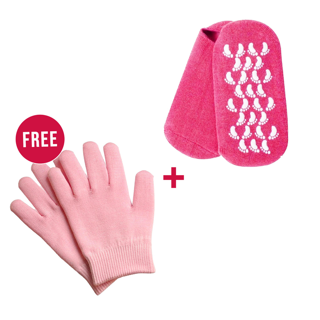 Spa Gel Socks for Cracked Feet Buy 1 Get 1 Free Spa Gel Hand Gloves for Moisturizing hands