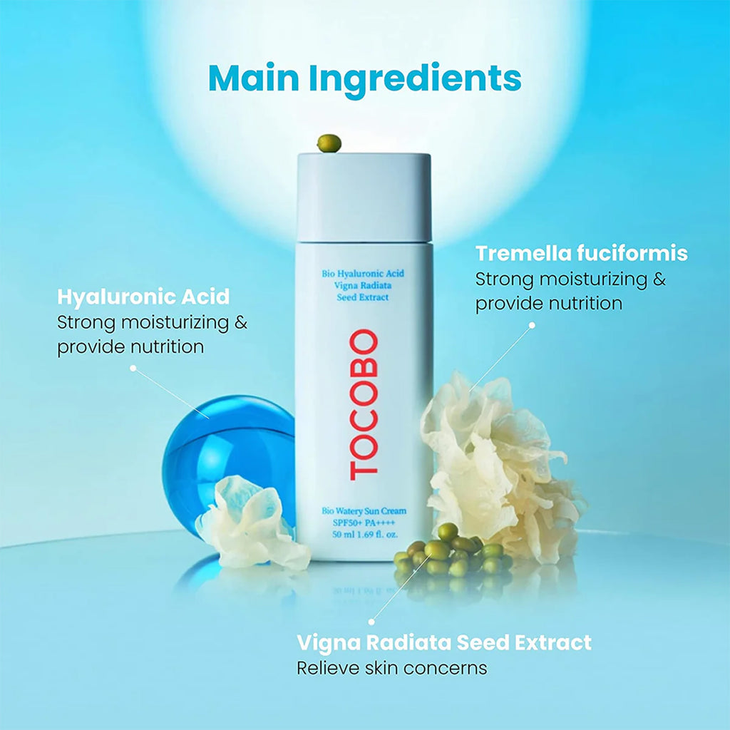 Key Ingredients in TOCOBO Bio Watery Sun Cream SPF 50+ PA++++