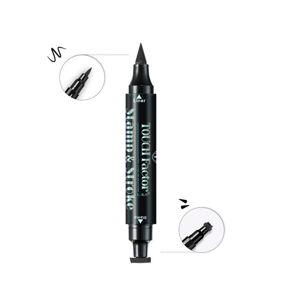 Touch Factor Double Head Seal Stamp Eyeliner Black available on Qasr Jamal Store
