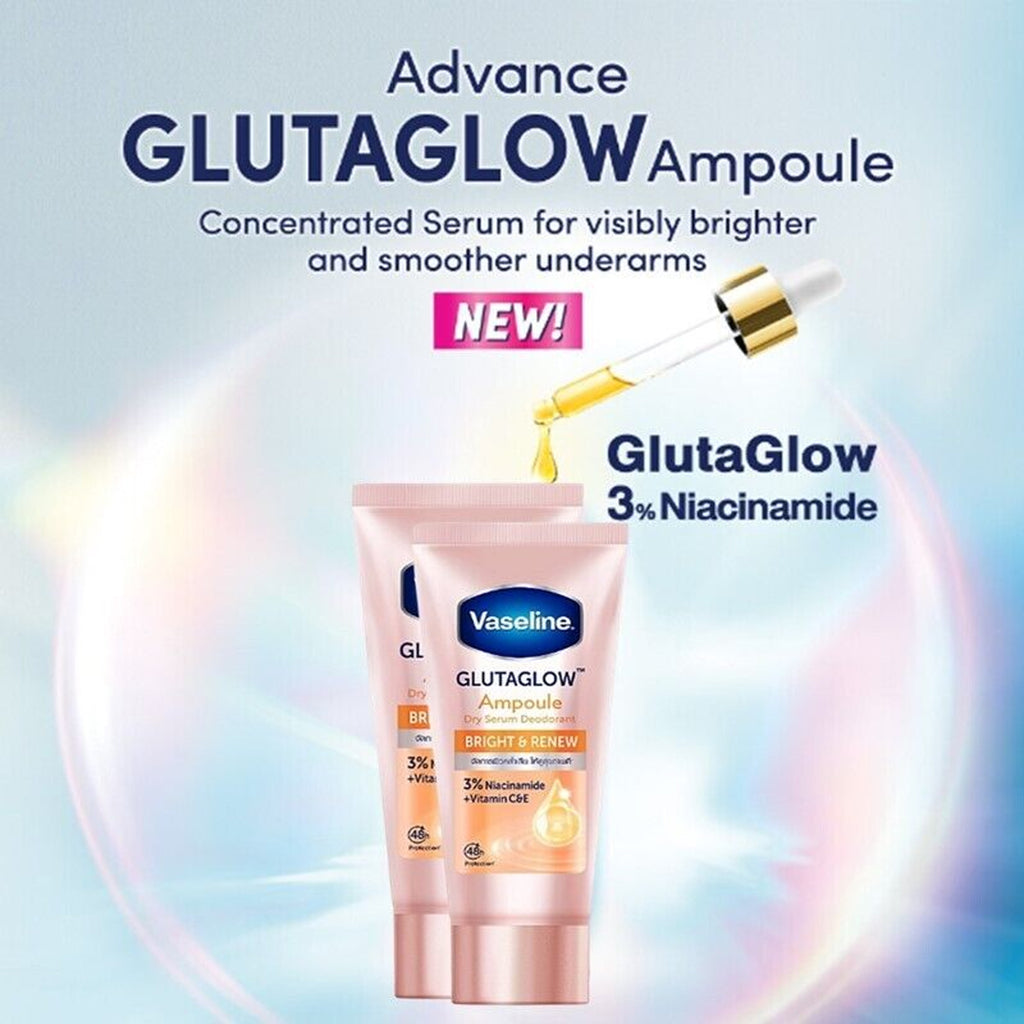 The Key Benefits of Vaseline Dry Serum GlutaGlow Ampoule Deodorant Bright Renew